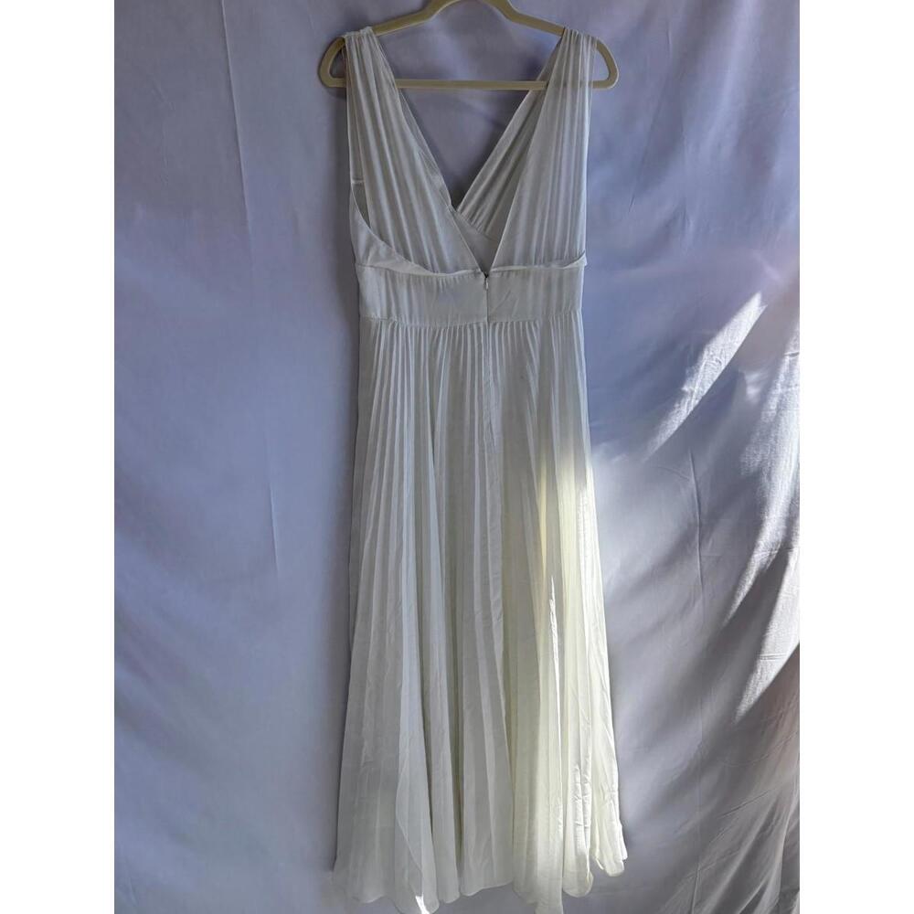 TOME x RTR White Pleated Midi Dress Size 8 stains and mesh tear - Picture 5 of 15